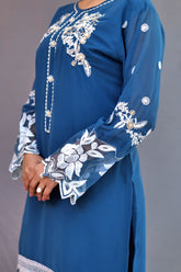 Royal Blue Embroidered Suit