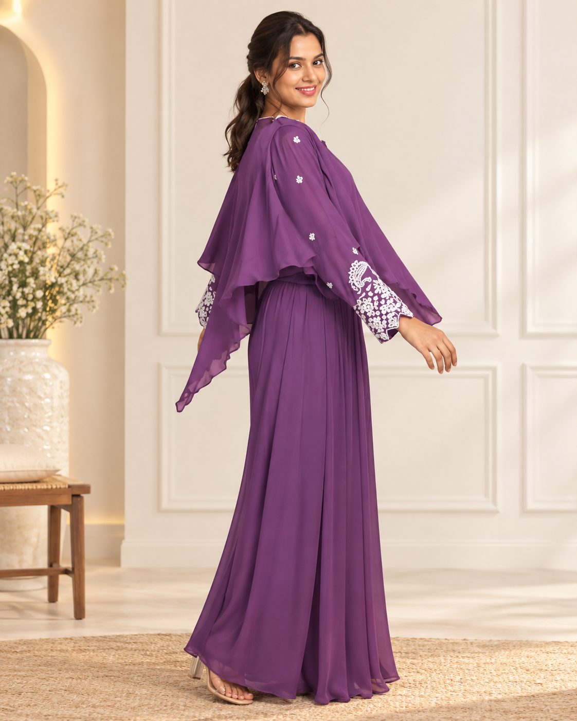 Meher-e-Noor - Embroidered Indo-Western Dress