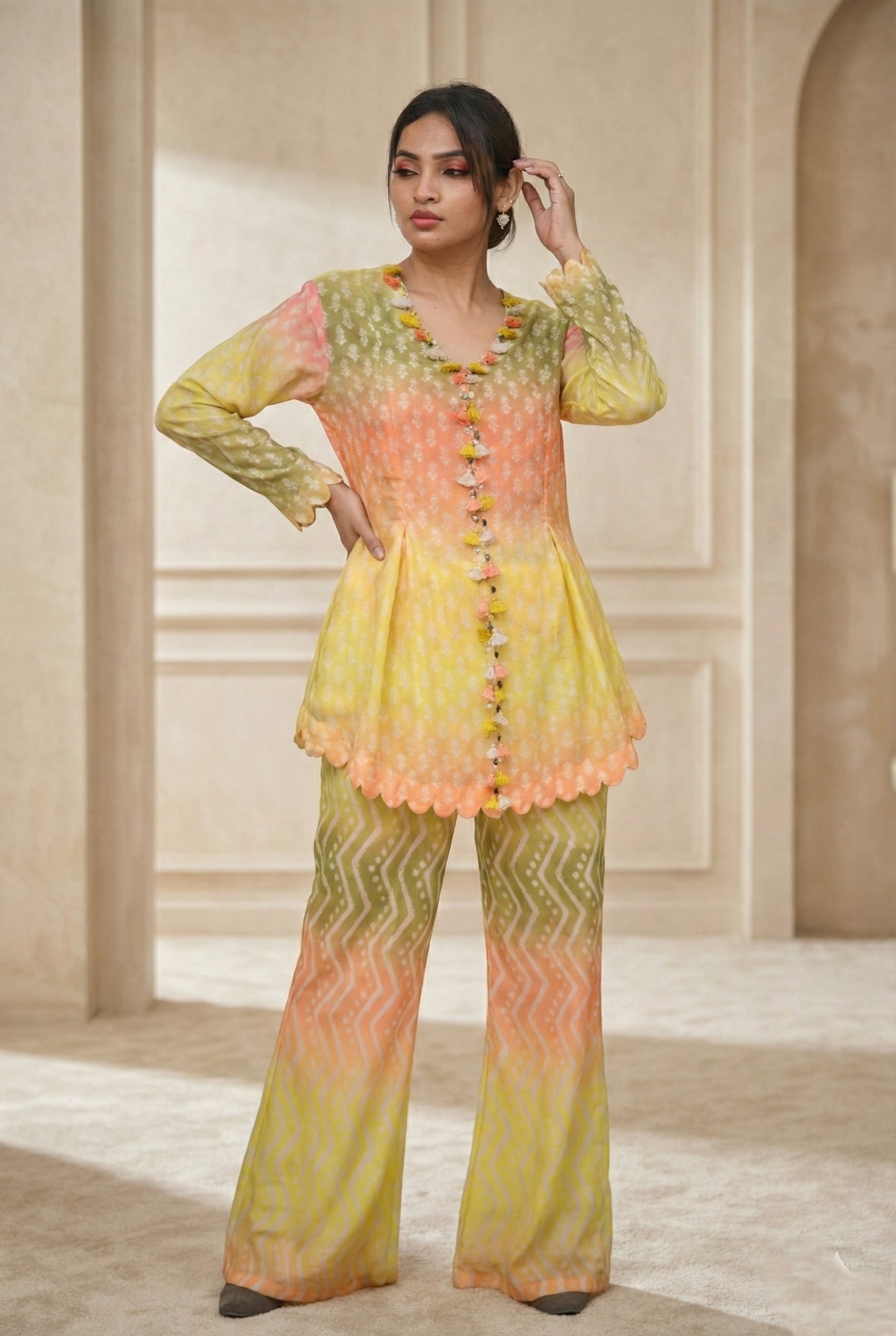 Meher-e-Noor - Peplum Indo-Western Set