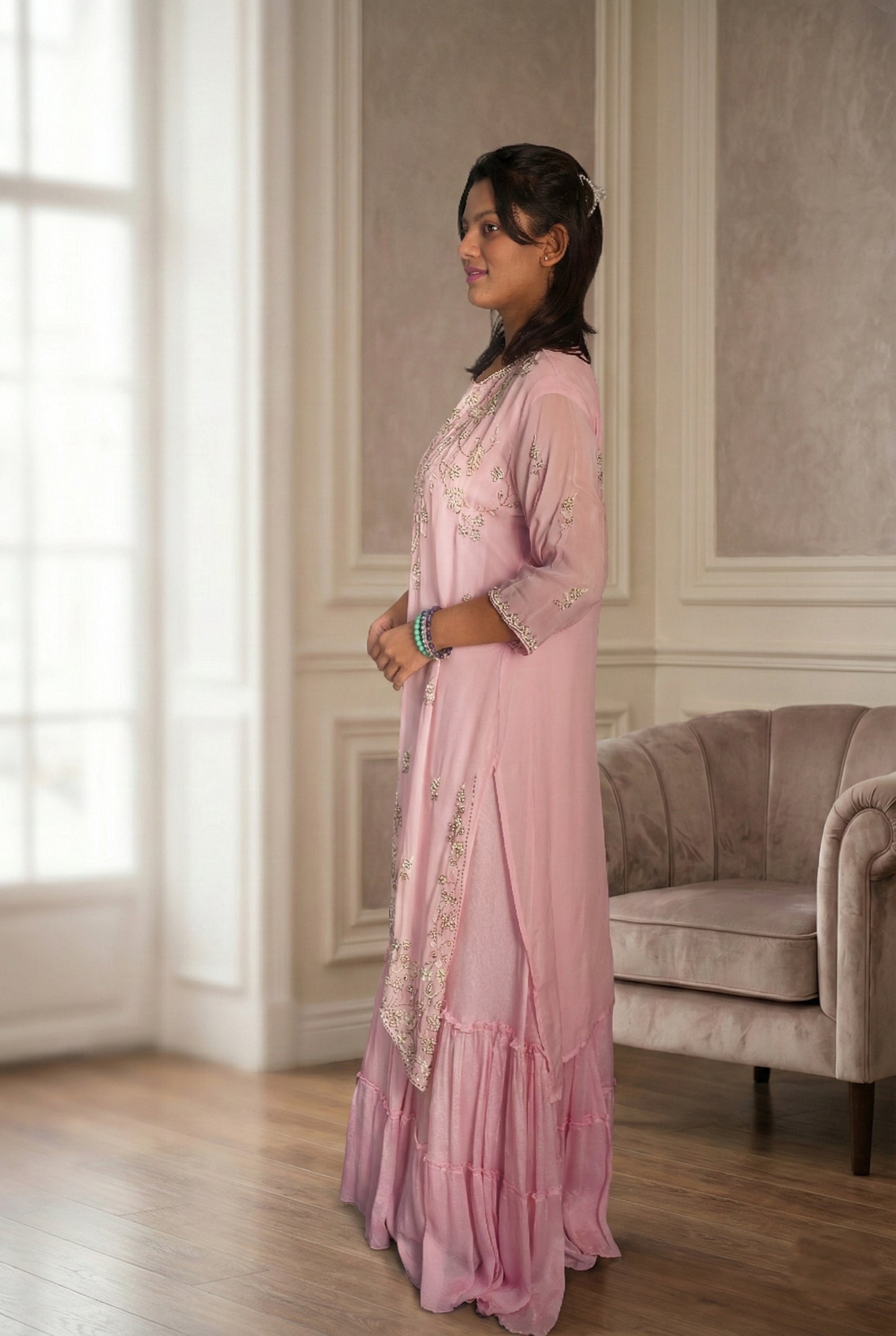 Meher-e-Noor - Embroidered Anarkali Gown