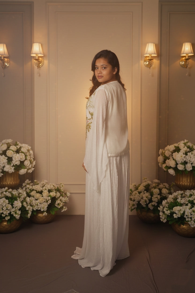 Meher-e-Noor - Bloom Embroidered Jacket & Skirts