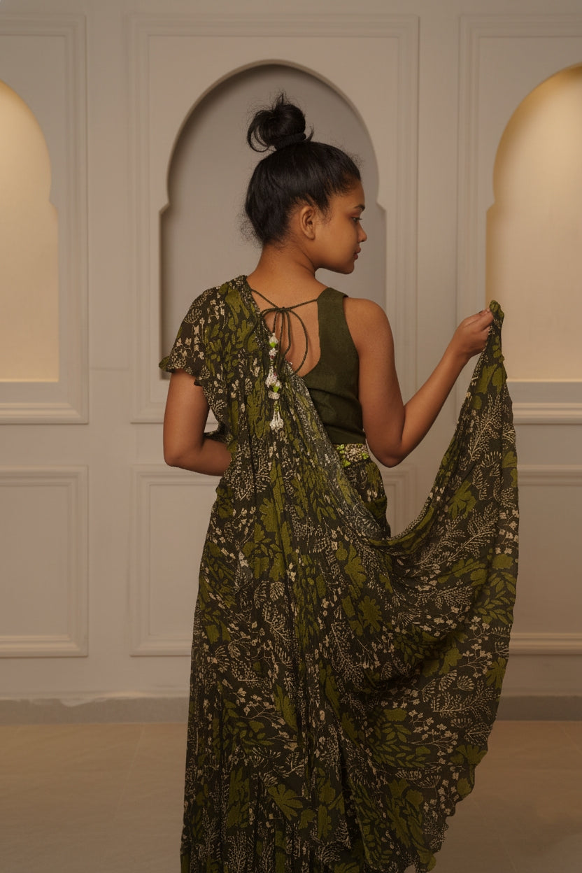 Meher-e-Noor - Printed Indo-Western Style Saree
