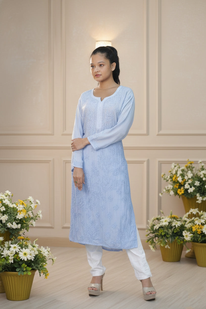 Light Blue Chikankari Suit