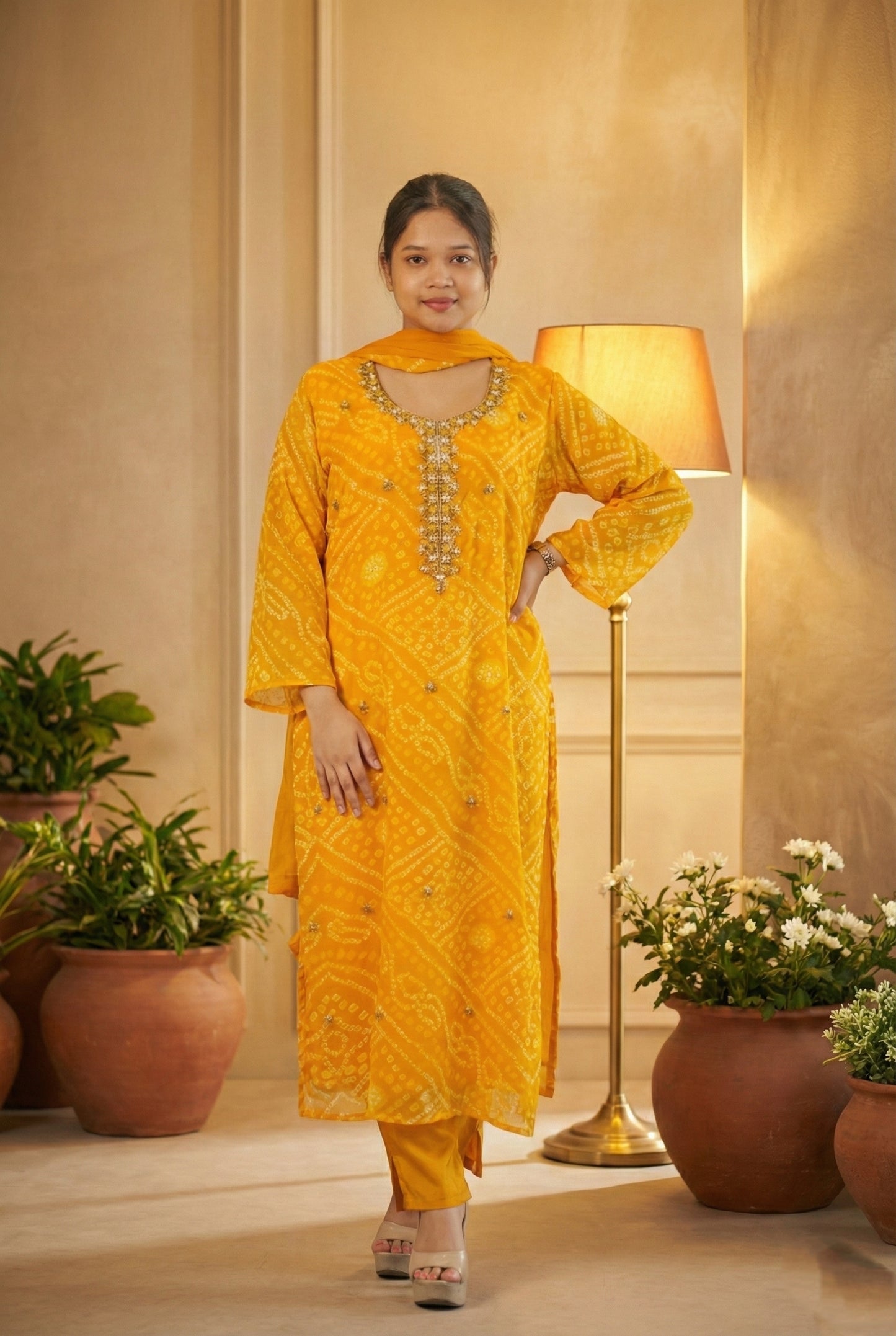 Noor-e-Rubab – Golden Embroidered Suit