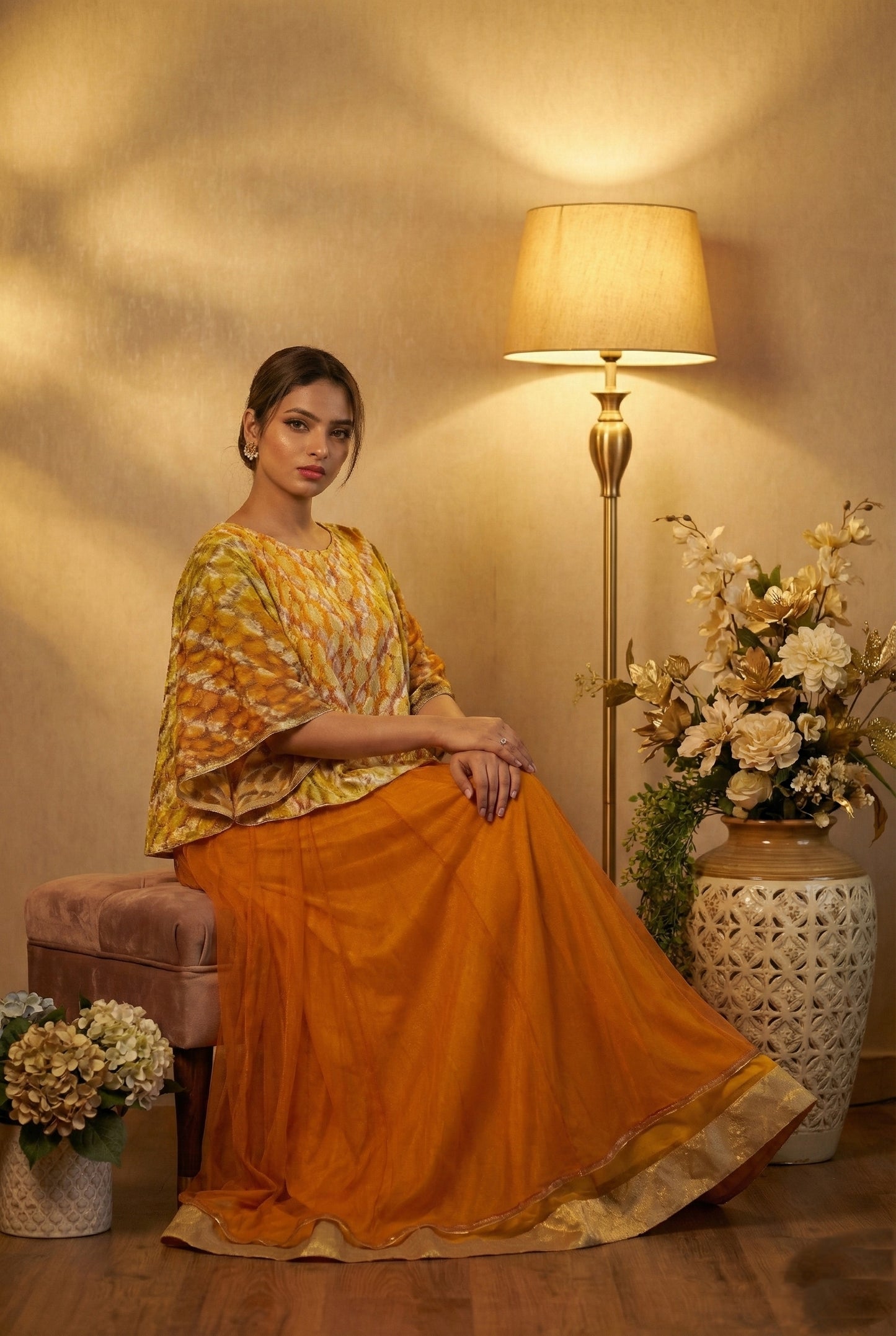 Meher-e-Noor - Cape Style Indo-Western Dress