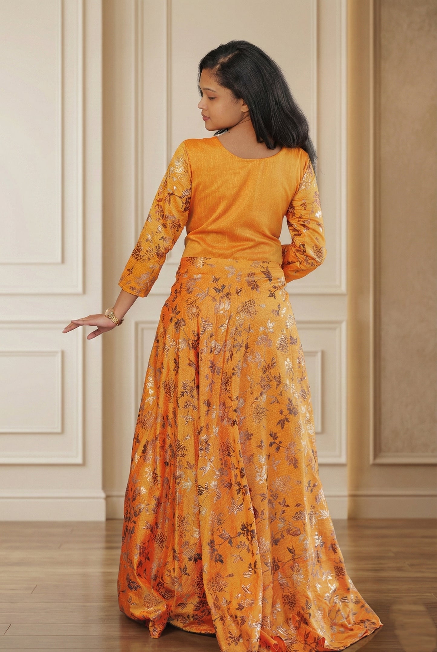 Meher-e-Noor - Floral Printed Anarkali Gown