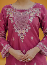 Pearl White Lucknavi Chikankari Suit