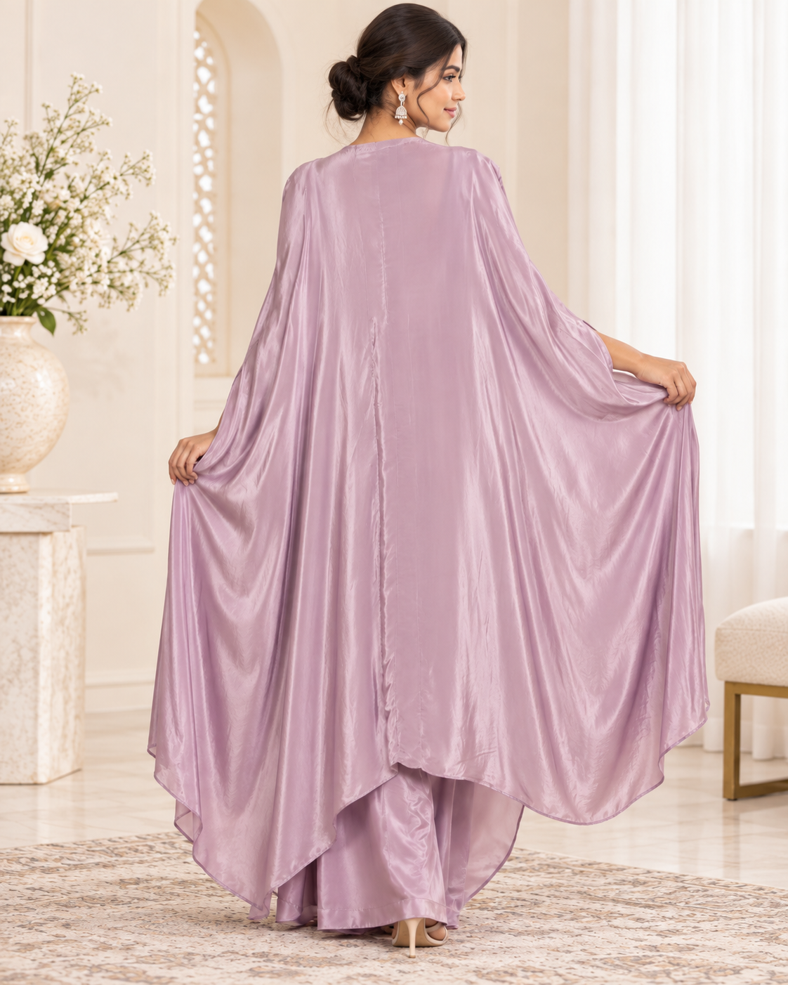 Meher-e-Noor - Kaftan Co-Ord Set with Draped Pants