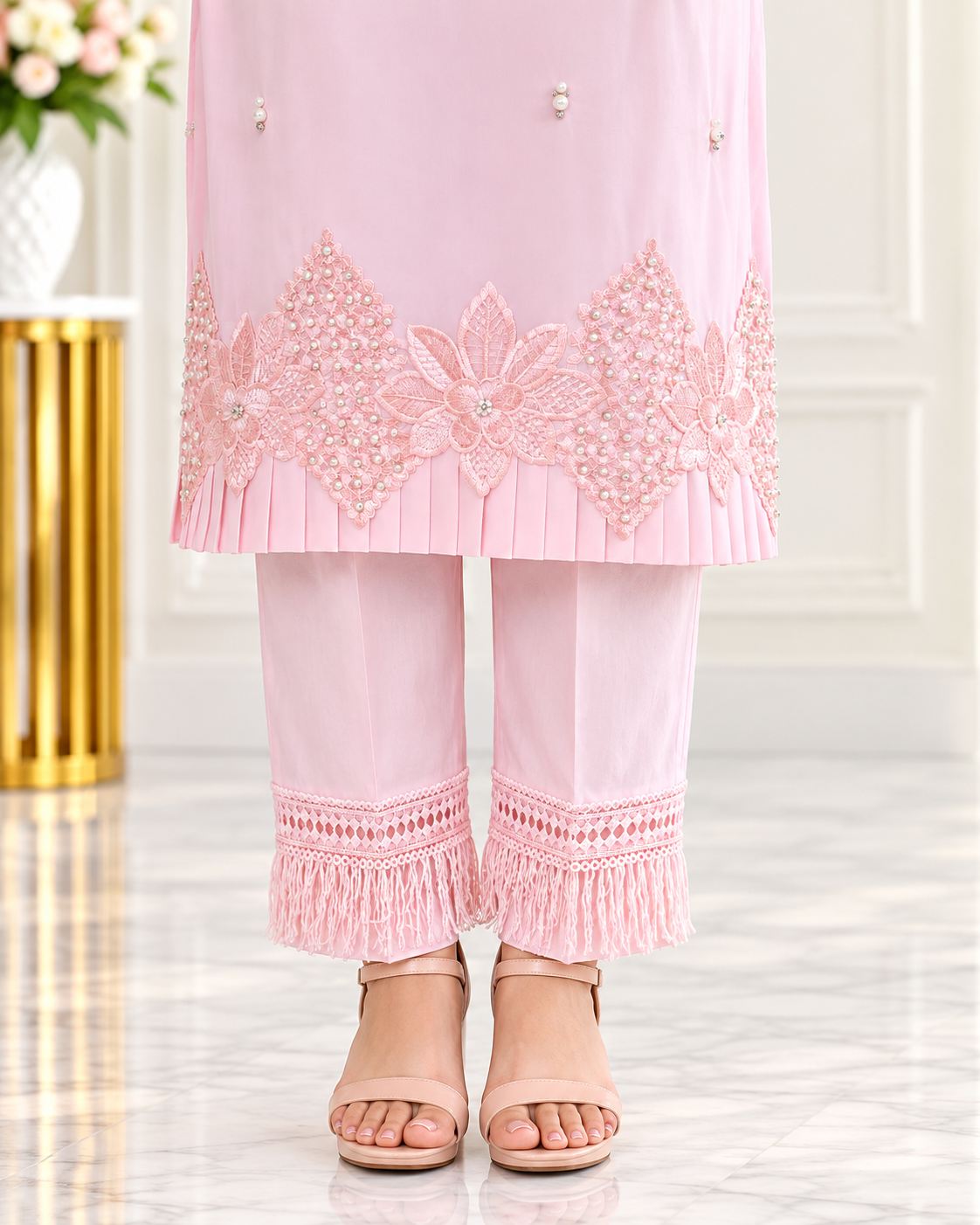 Zahra-E-Noor - Pakistani Kurta Set with Organza Dupatta