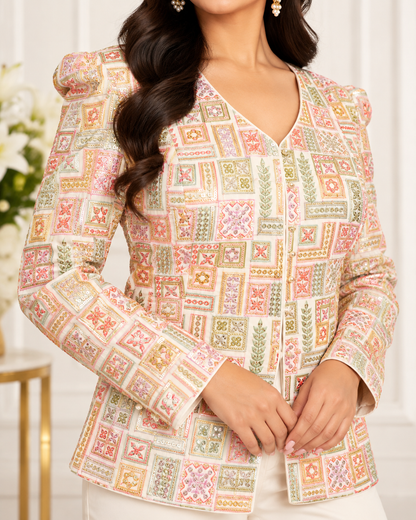 Noor-e-Mehfil - Sequin Embroidery Jacket Sharara Set