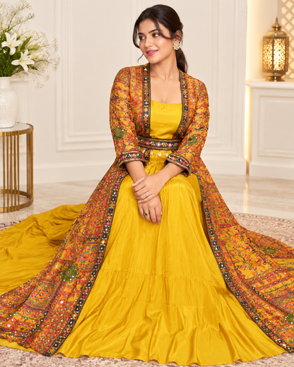 Meher-e-Noor - Dress with Printed Long Jacket