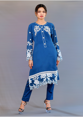 Royal Blue Embroidered Suit