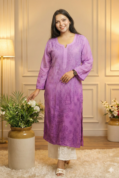 Purple Chikankari Suit
