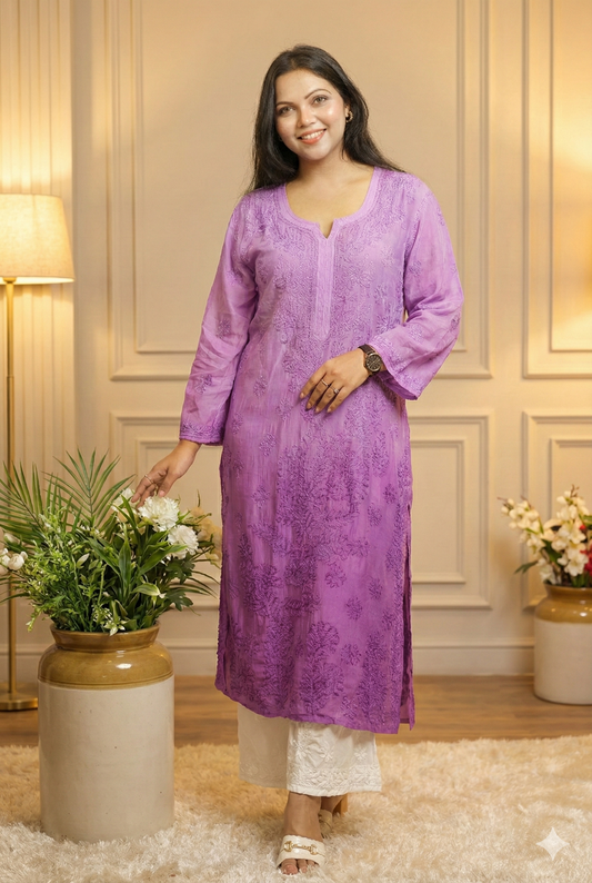Purple Chikankari Suit
