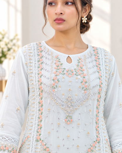 Noor-e-Mehfil - White Kurta Sharara Set with Dupatta