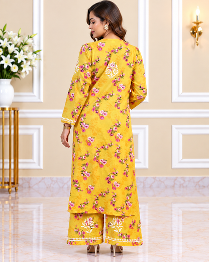 Noor-e-Lucknow - Printed All Over Chikankari Suit Set