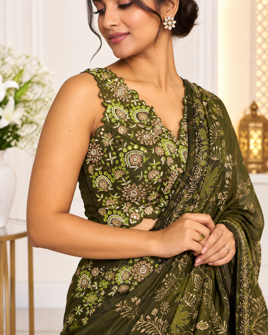 Meher-e-Noor - Printed Indo-Western Style Saree
