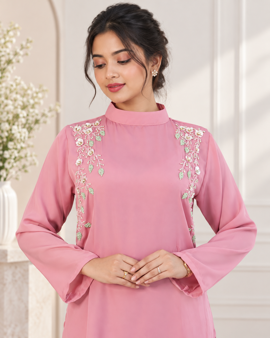 Meher-e-Noor - Blush Pink Embroidered Co-Ord Set