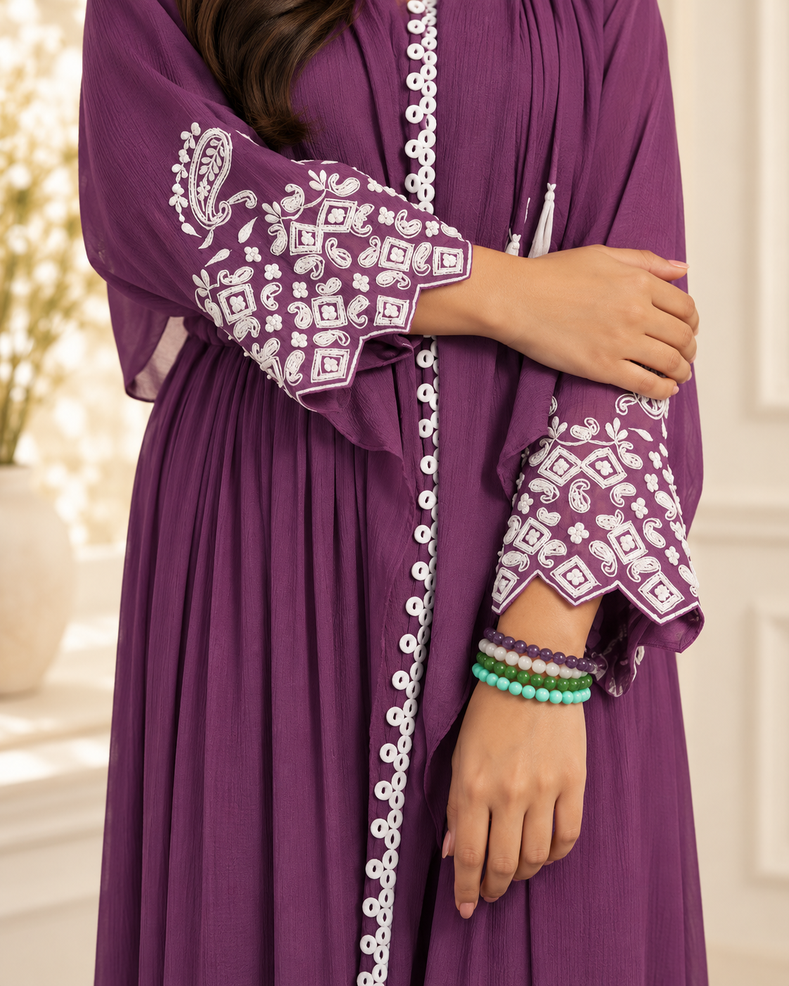Meher-e-Noor - Embroidered Indo-Western Dress