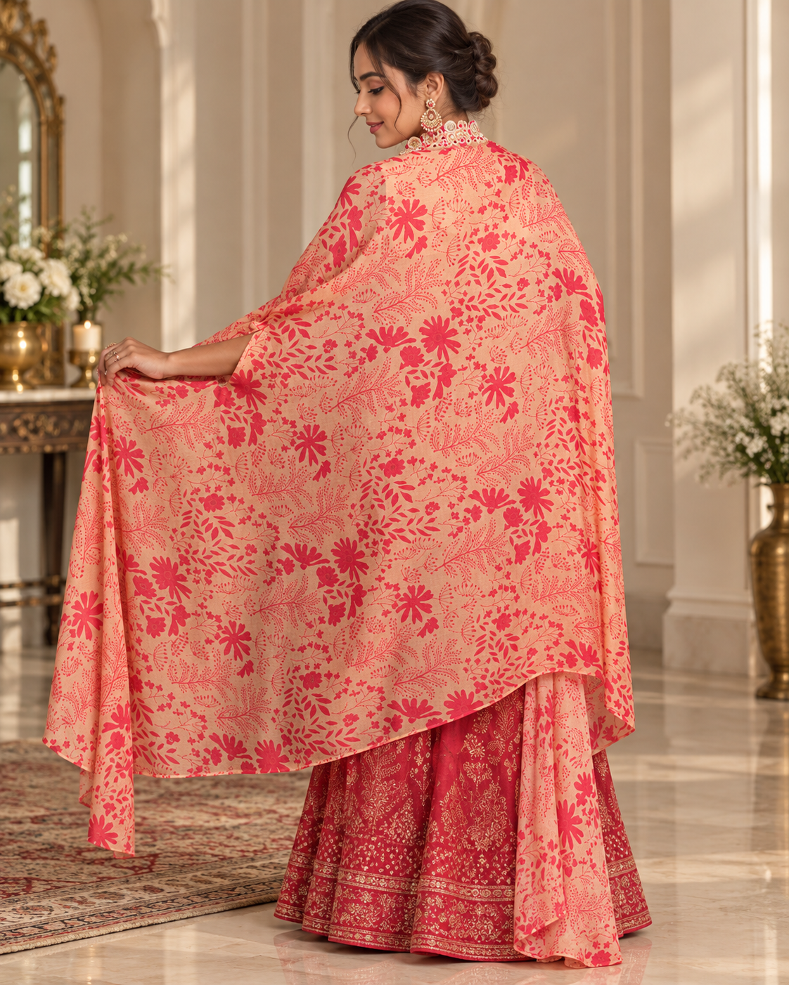 Meher-e-Noor - Embroidered Cape Indo-Western Kurta Set