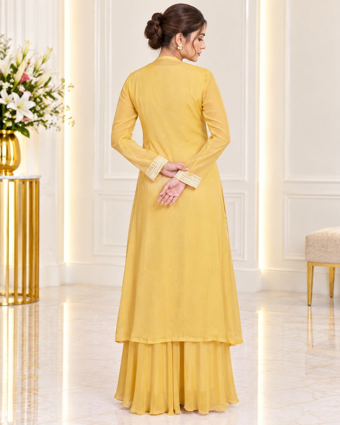 Noor-e-Mehfil -  3 Piece Crop Top with Shrug Sharara Suit