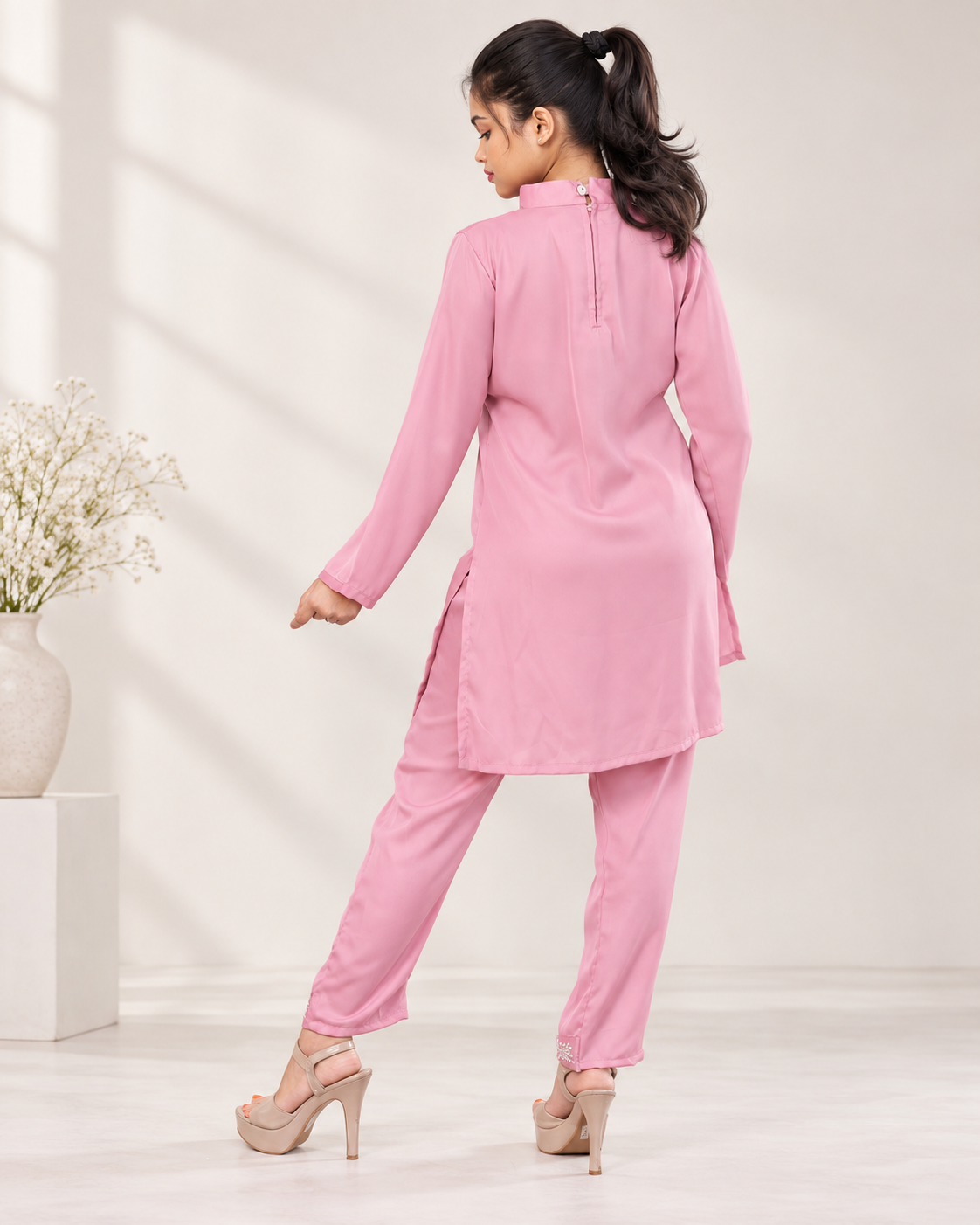 Meher-e-Noor - Blush Pink Embroidered Co-Ord Set
