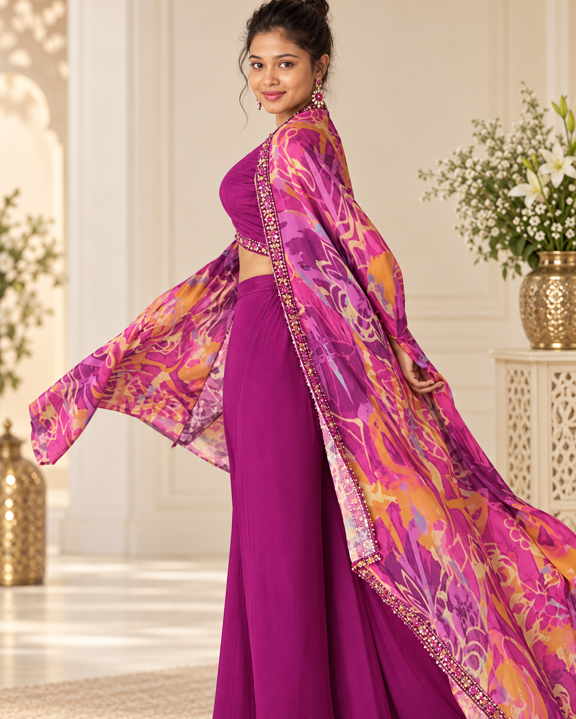 Meher-e-Noor - Co-Ord Set with Printed Shrug