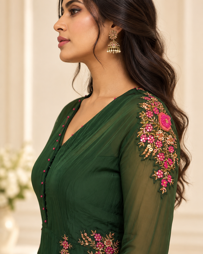 Noor-e-Mehfil - Embroidered Peplum Sharara Set
