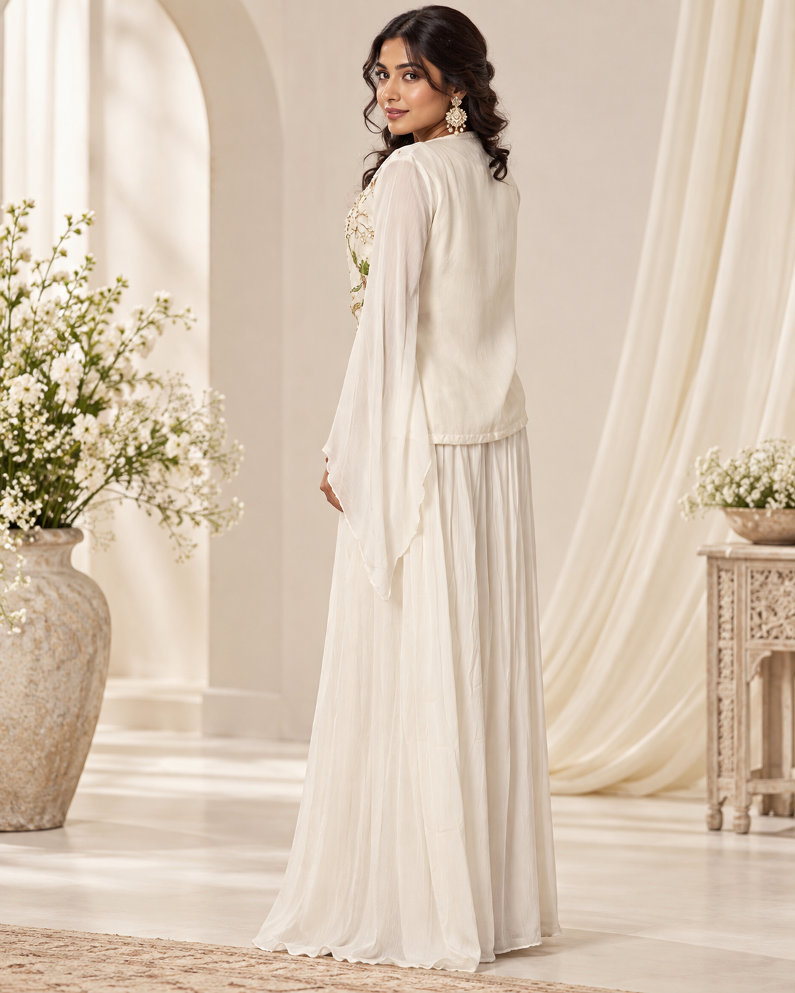 Meher-e-Noor - Bloom Embroidered Jacket & Skirts