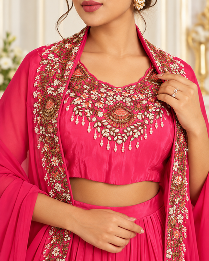 Meher-e-Noor - Embroidered Draped Co-Ord Set