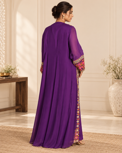 Meher-e-Noor - Satin Palazzo Co-ord with Shrug