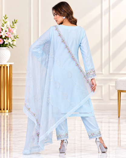 Zahra-E-Noor - Ornate Swirl Embroidered Pakistani Suit