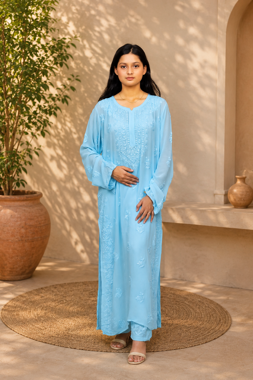Noor-e-Lucknow - Full All Over Chikankari Kurta Set