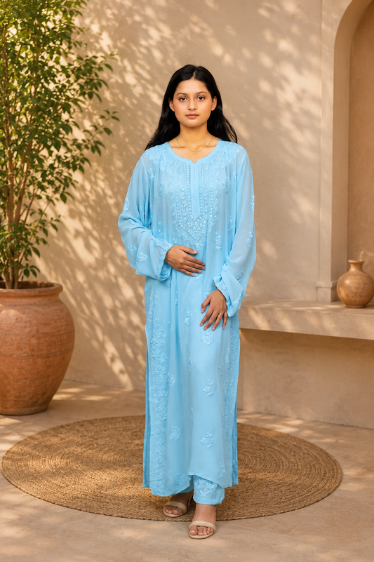 Noor-e-Lucknow - Full All Over Chikankari Kurta Set
