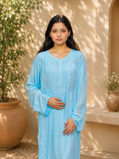 Noor-e-Lucknow - Full All Over Chikankari Kurta Set
