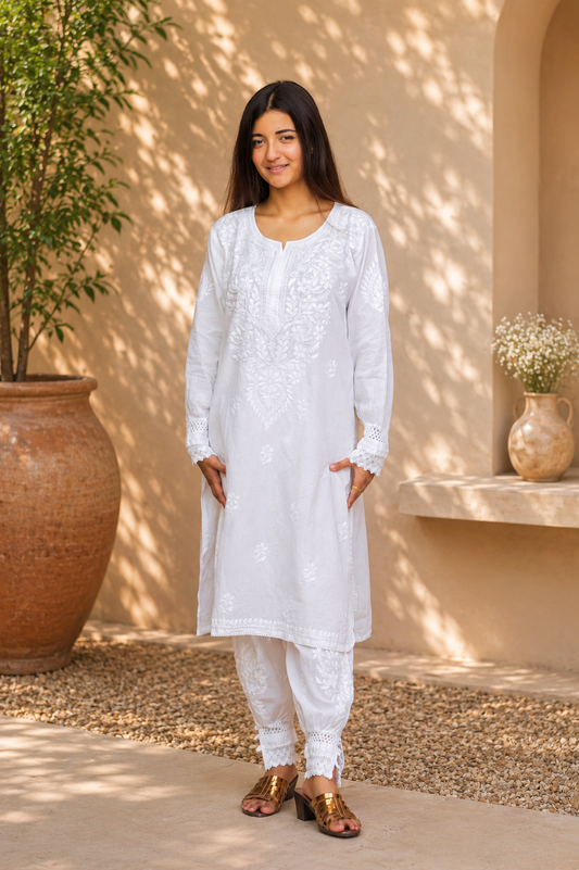 Noor-e-Lucknow - Chikankari Embroidered Kurta Salwar