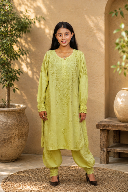 Noor-e-Lucknow - Chikankari Embroidered Kurta Salwar