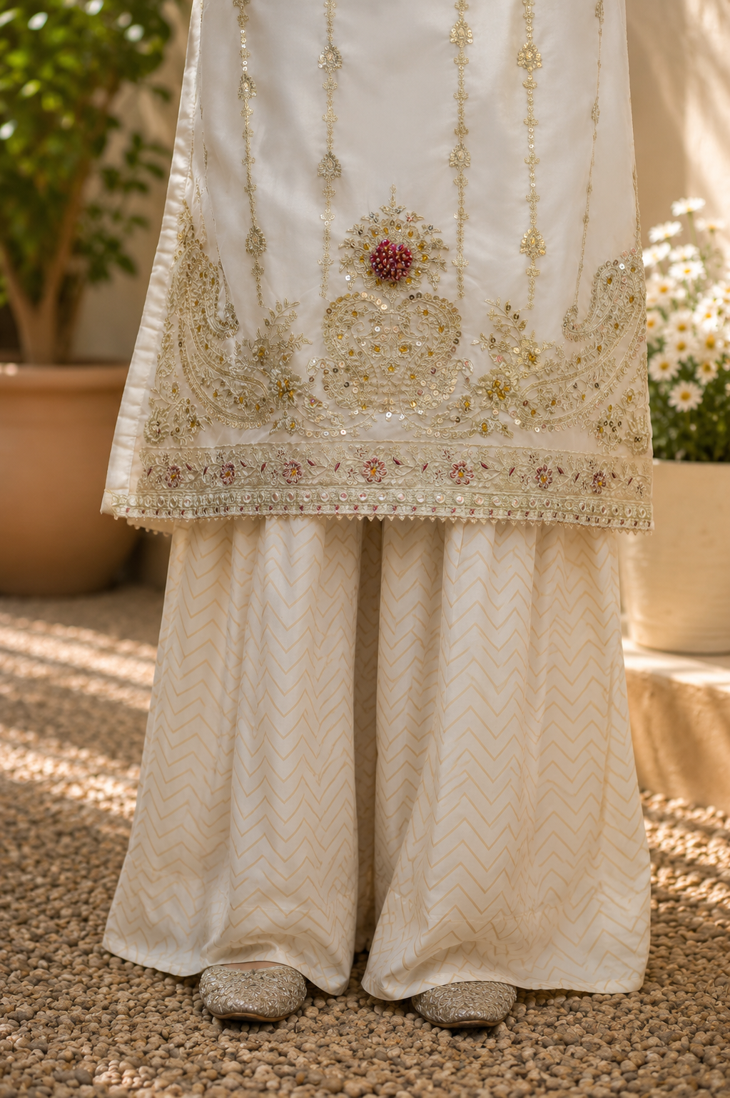 Noor-e-Mehfil - Embroidered Sequin Sharara Suit