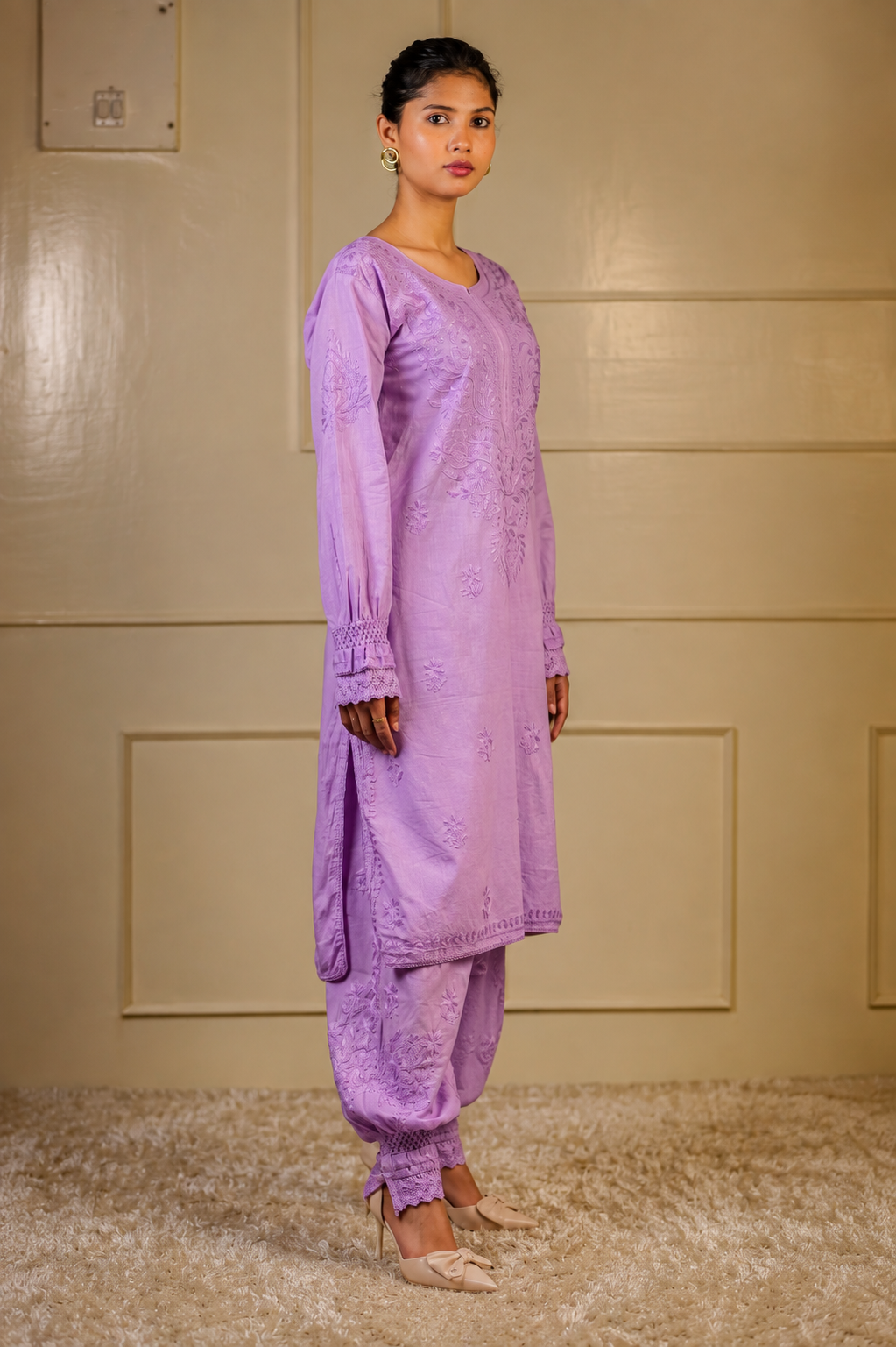 Noor-e-Lucknow - Chikankari Embroidered Kurta Salwar