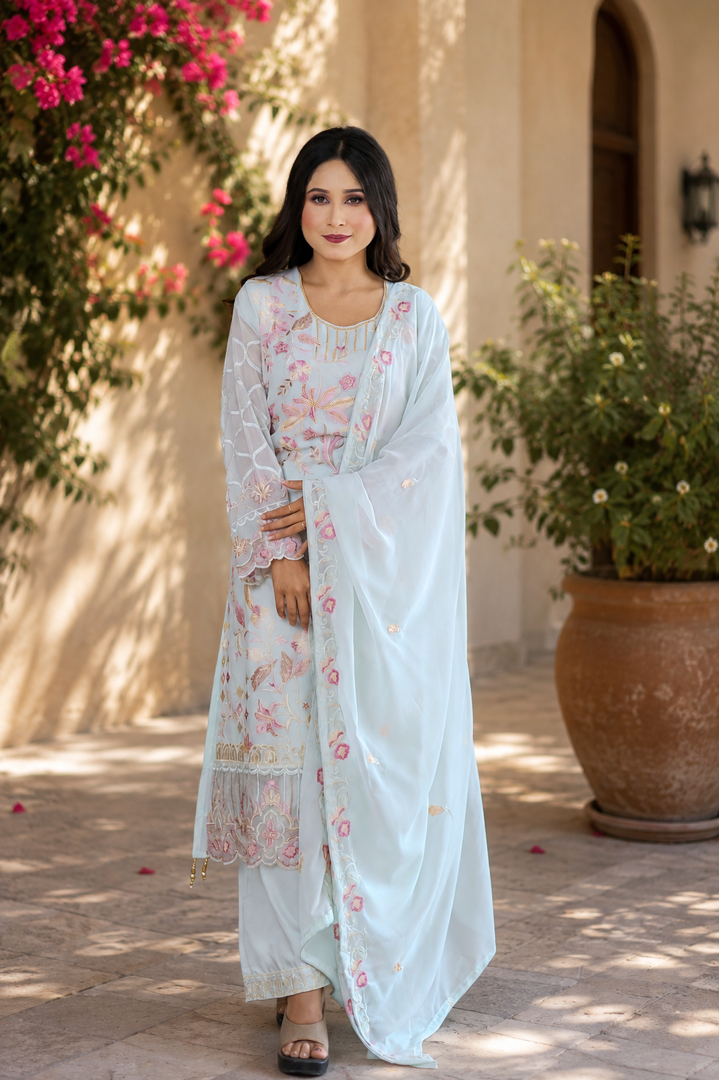 Zahra-E-Noor - Full Floral Style Embroidered Pakistani Suit