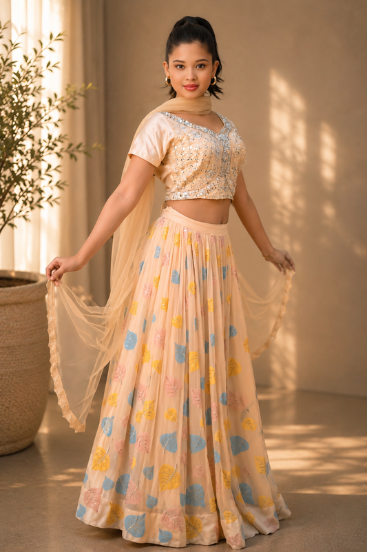 Raqs-e-Noor - Mirrorwork Lehenga