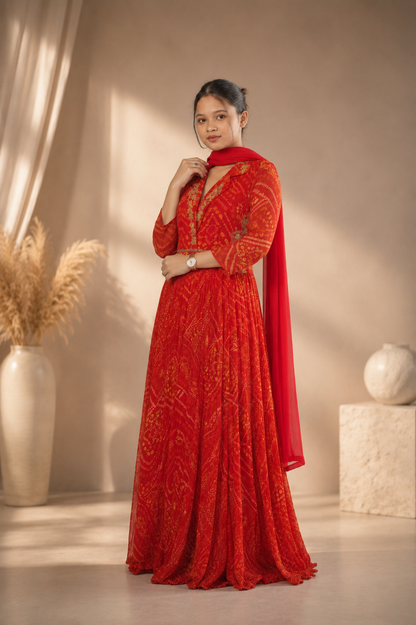 Noor-e-Rubab – Collar Neck Anarkali Gown