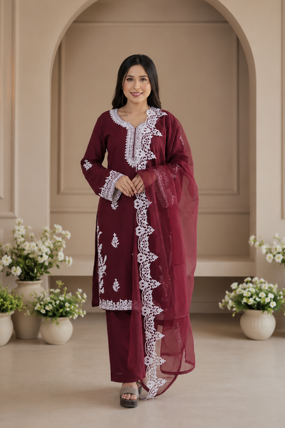 Elegant Pakistani Lace-Bordered Suit