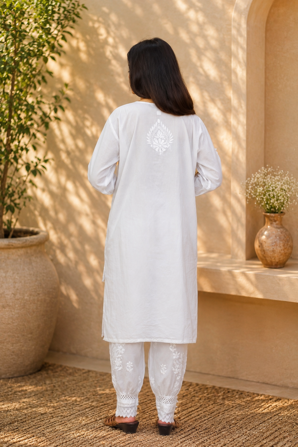 Noor-e-Lucknow - Chikankari Embroidered Kurta Salwar