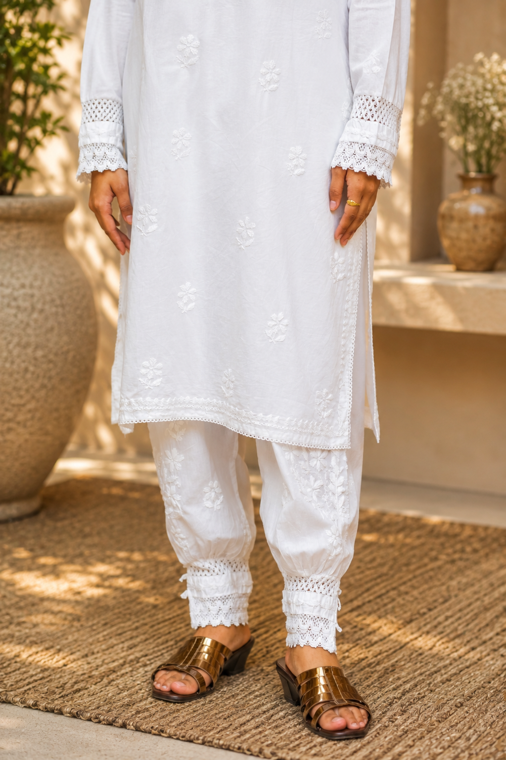 Noor-e-Lucknow - Chikankari Embroidered Kurta Salwar