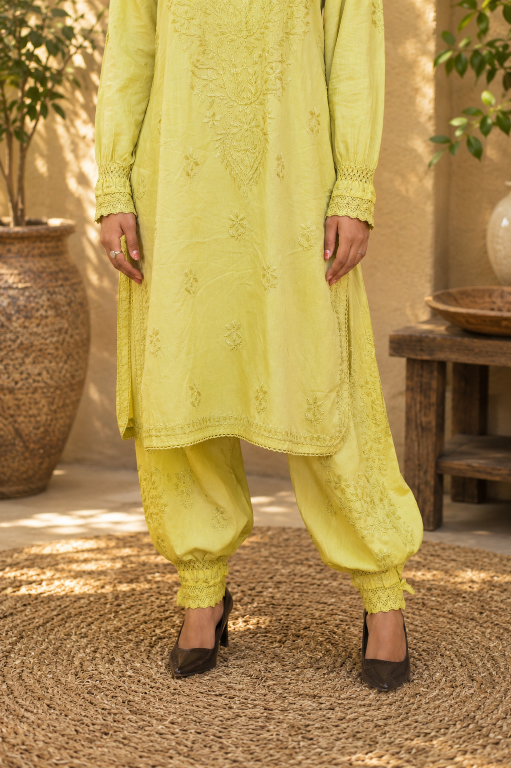 Noor-e-Lucknow - Chikankari Embroidered Kurta Salwar