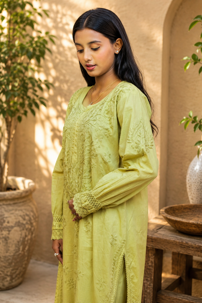 Noor-e-Lucknow - Chikankari Embroidered Kurta Salwar
