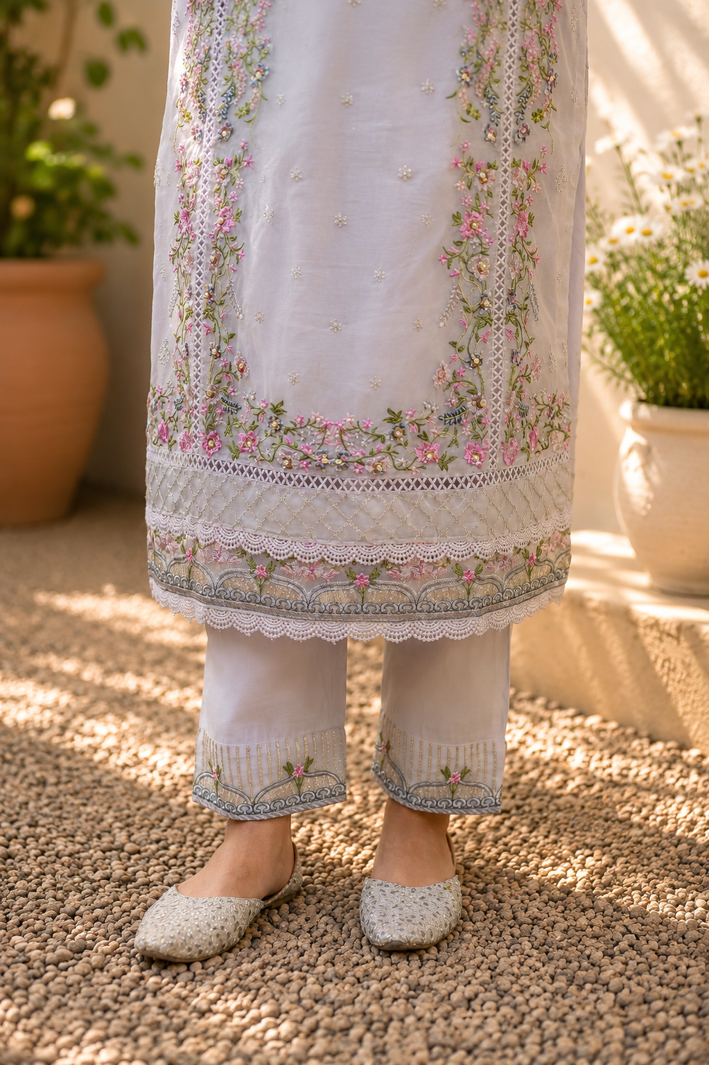 Zahra-E-Noor - Ornate Swirl Embroidered Pakistani Suit