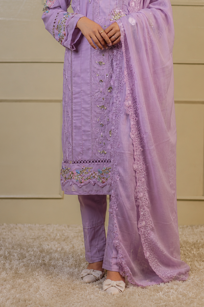 Shawl Collar Sequin Embroidered Pakistani Suit
