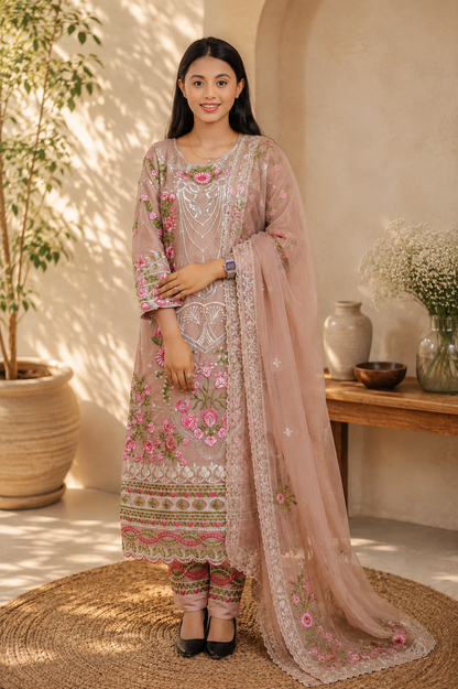 Zahra-E-Noor - Artwork Embroidered Pakistani Suit